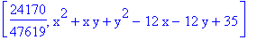 [24170/47619, x^2+x*y+y^2-12*x-12*y+35]